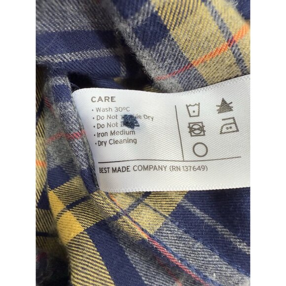 Best Made Co Mens Flannel Shirt Sz Medium Plaid Button Up Cotton Elbow Patches - Picture 12 of 14